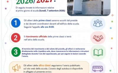 Indicazioni per il primo giorno di scuola